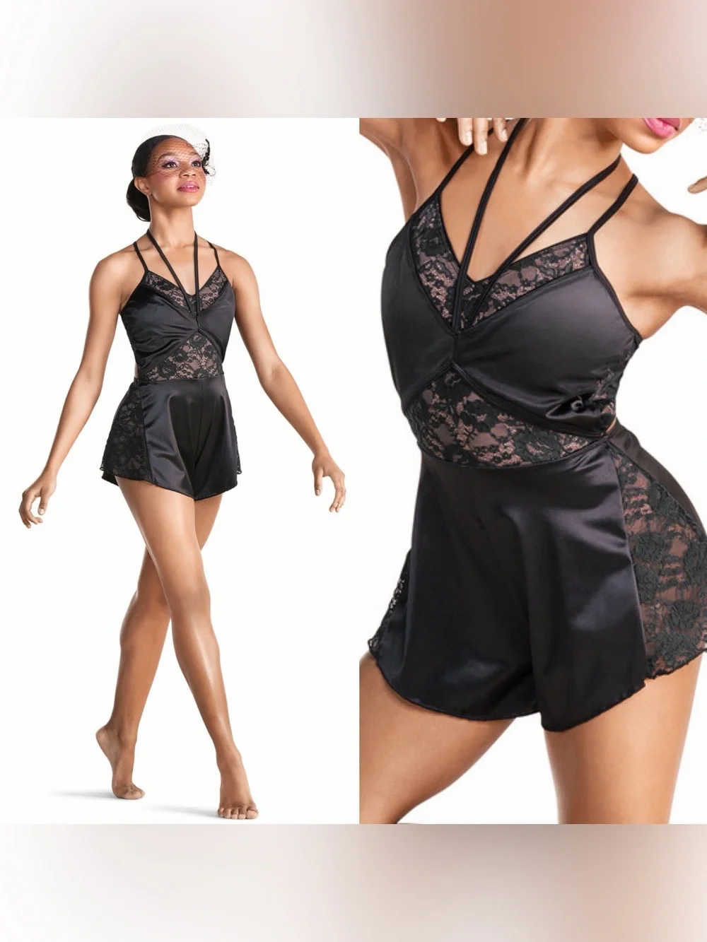Revolution Tenth House Dance unitard romper black slip dress GEMINI TH24179 SA